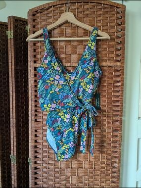 summersalt x Rifle Paper Co. One Piece Wrap Floral Swimsuit